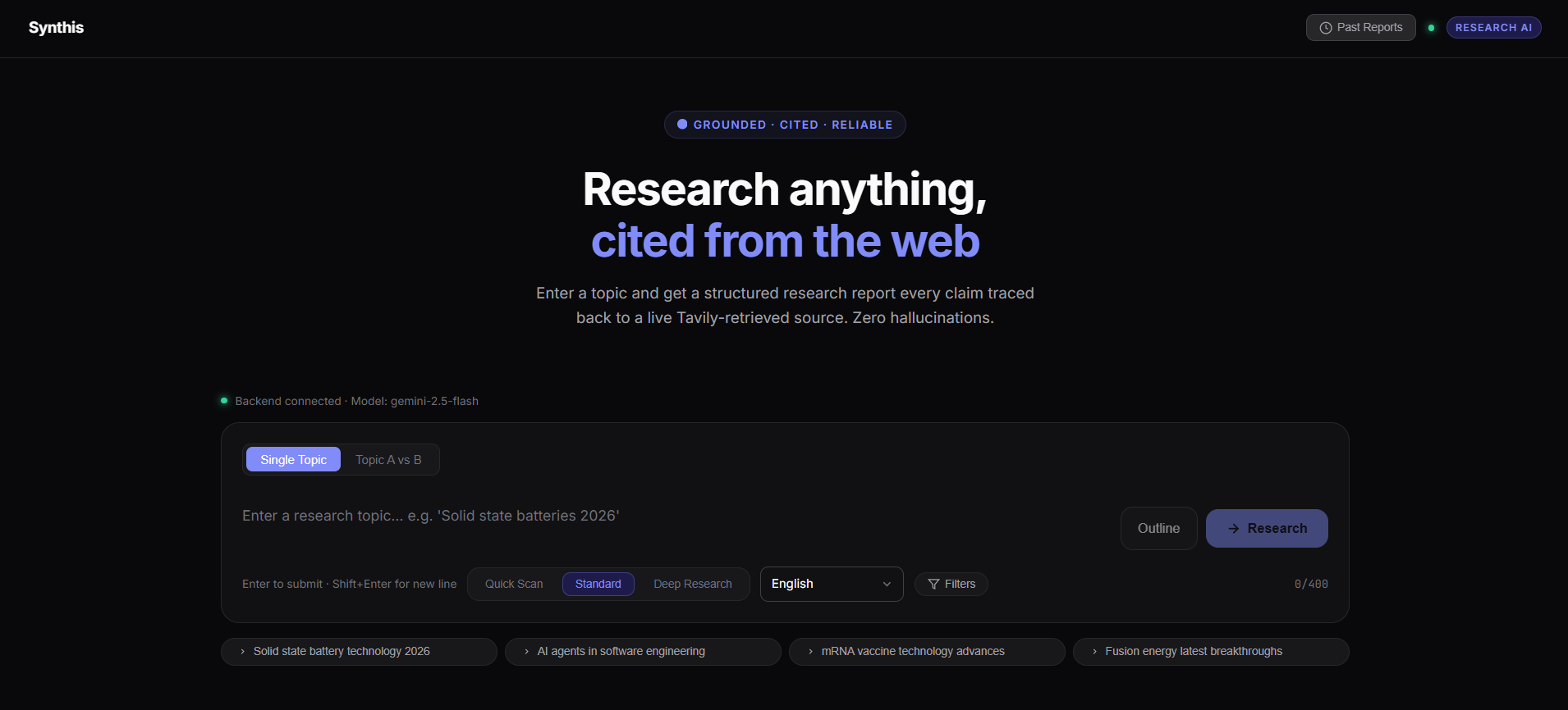 Synthis AI Research Assistant